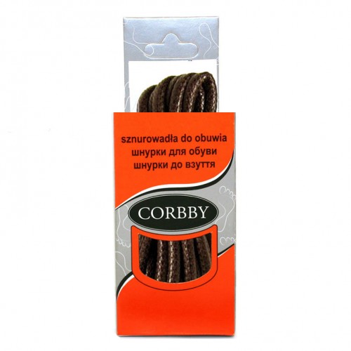 Шнурки для обуви 150см. круглые толстые с пропиткой (012 - коричневые) CORBBY арт.corb5511c